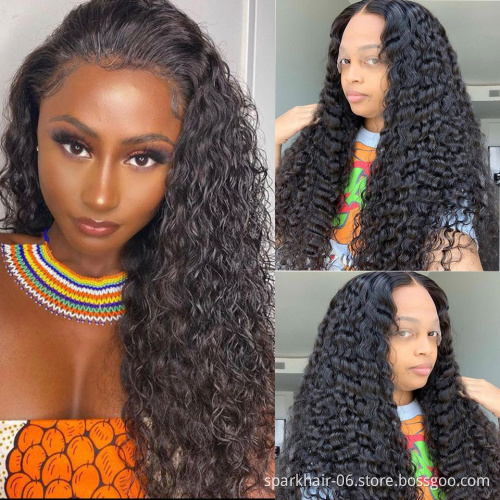 Unprocessed Brazilian Human Hair Full Lace Wig OEM Vendors Water Wave Virgin Cuticle Aligned Full Swiss Lace 100% Human Hair Wig